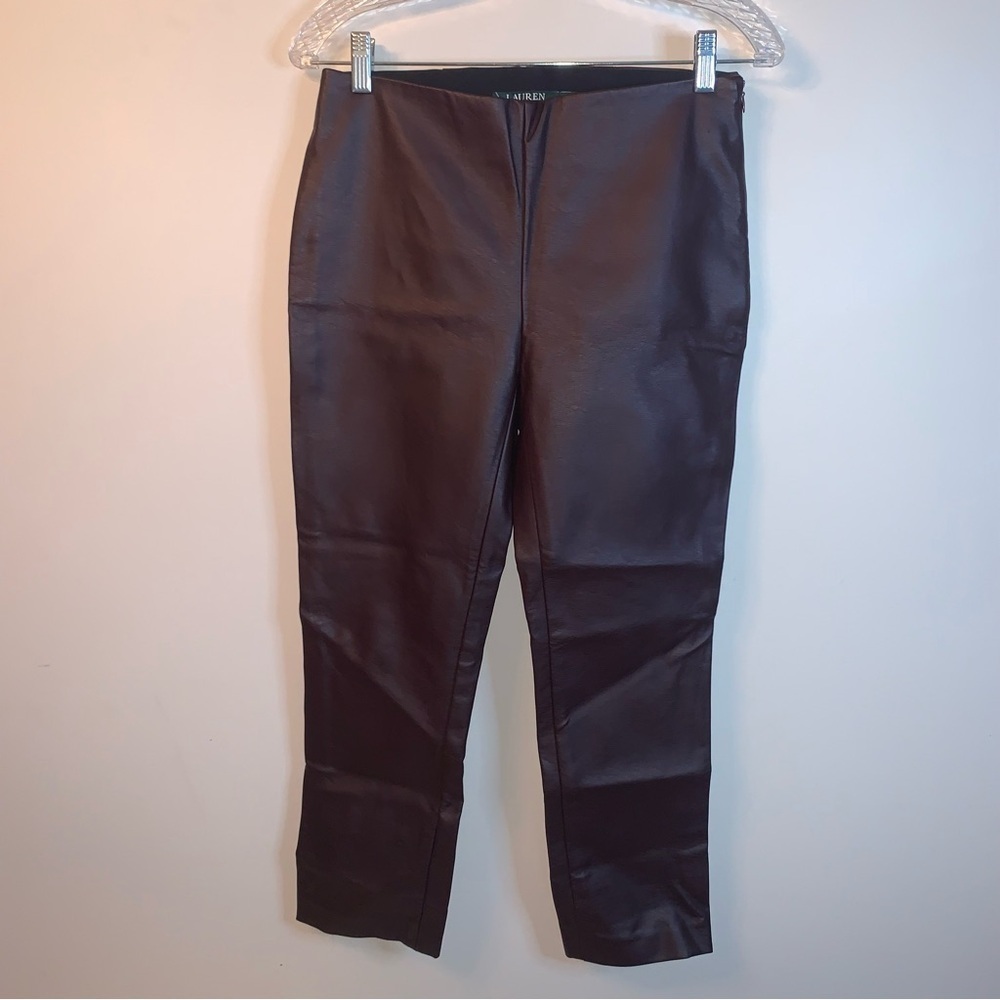 Lauren Ralph Lauren Chianti Faux Leather Cropped Pant 4